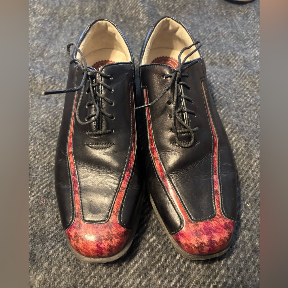 Estate Collection by FootJoy Golf‎ Cleats Shoes Size 7 M Black w Plaid